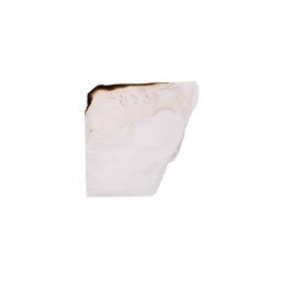 Обожженный кусок белого листа