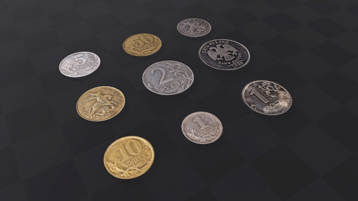 Russische kleine Münzen